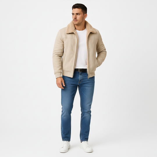 Winterjacke mit Reißverschluss und Stehkragen für Herren