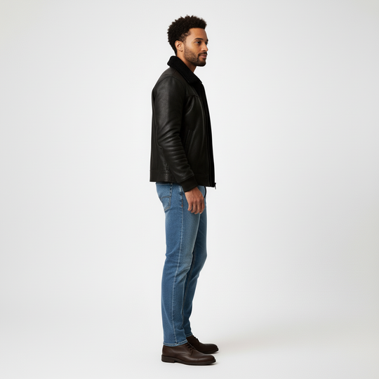 Winterjacke mit Reißverschluss und Stehkragen für Herren