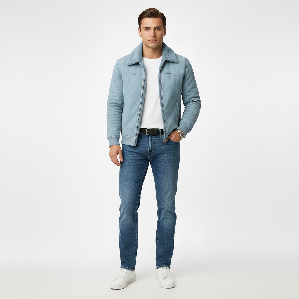 Winterjacke mit Reißverschluss und Stehkragen für Herren