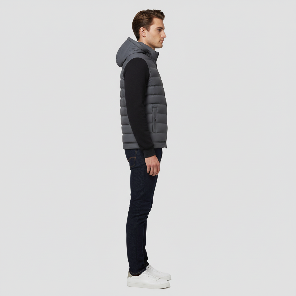 Hybrid-Winterjacke mit Kapuze im Modernen Stil für Herren
