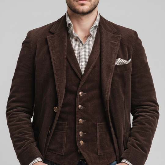 Blazer und Weste Set im Vintage Stil für Herren