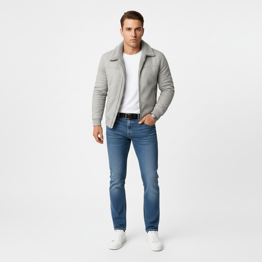 Winterjacke mit Reißverschluss und Stehkragen für Herren