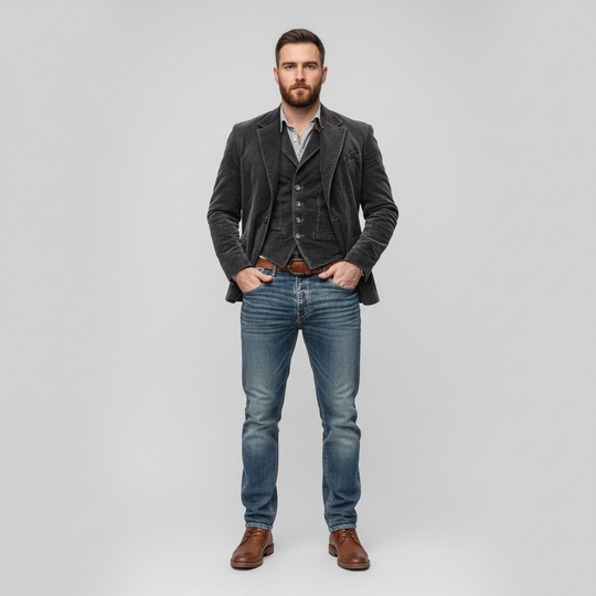 Blazer und Weste Set im Vintage Stil für Herren