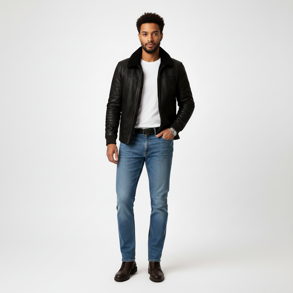 Winterjacke mit Reißverschluss und Stehkragen für Herren