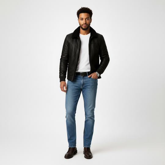 Winterjacke mit Reißverschluss und Stehkragen für Herren