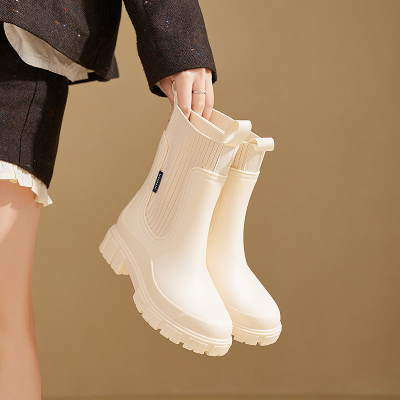 Damen Gummistiefel Mit Rutschfester Sohle Für Regenwetter