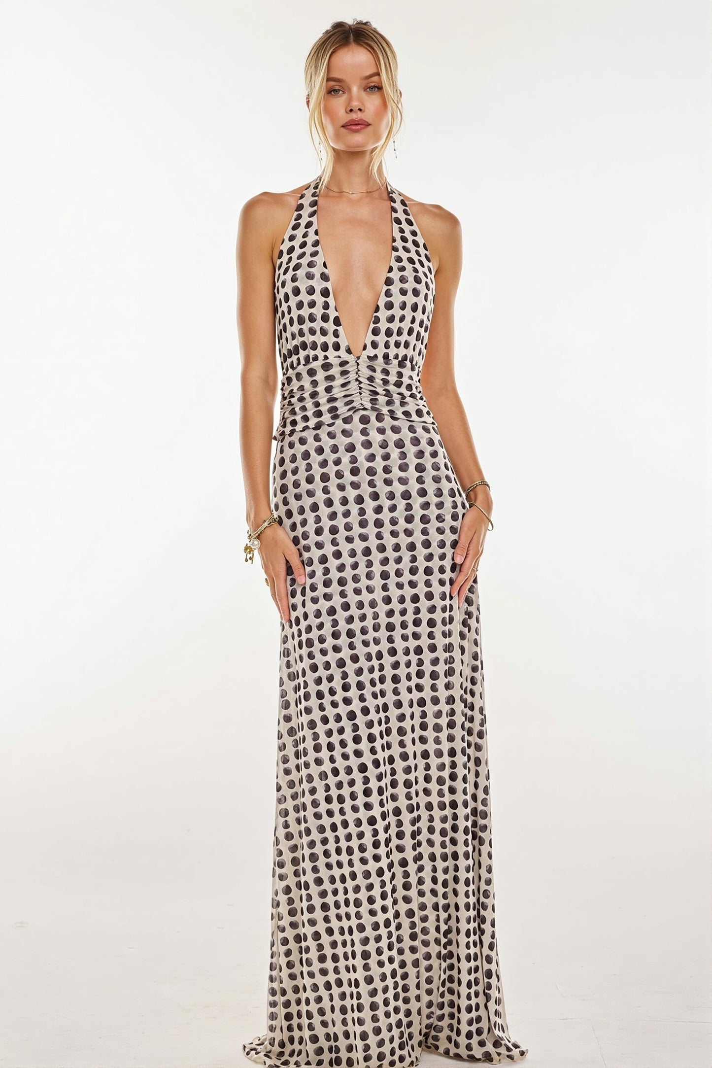 Damen-Maxikleid mit figurbetonter Passform und langem Rock