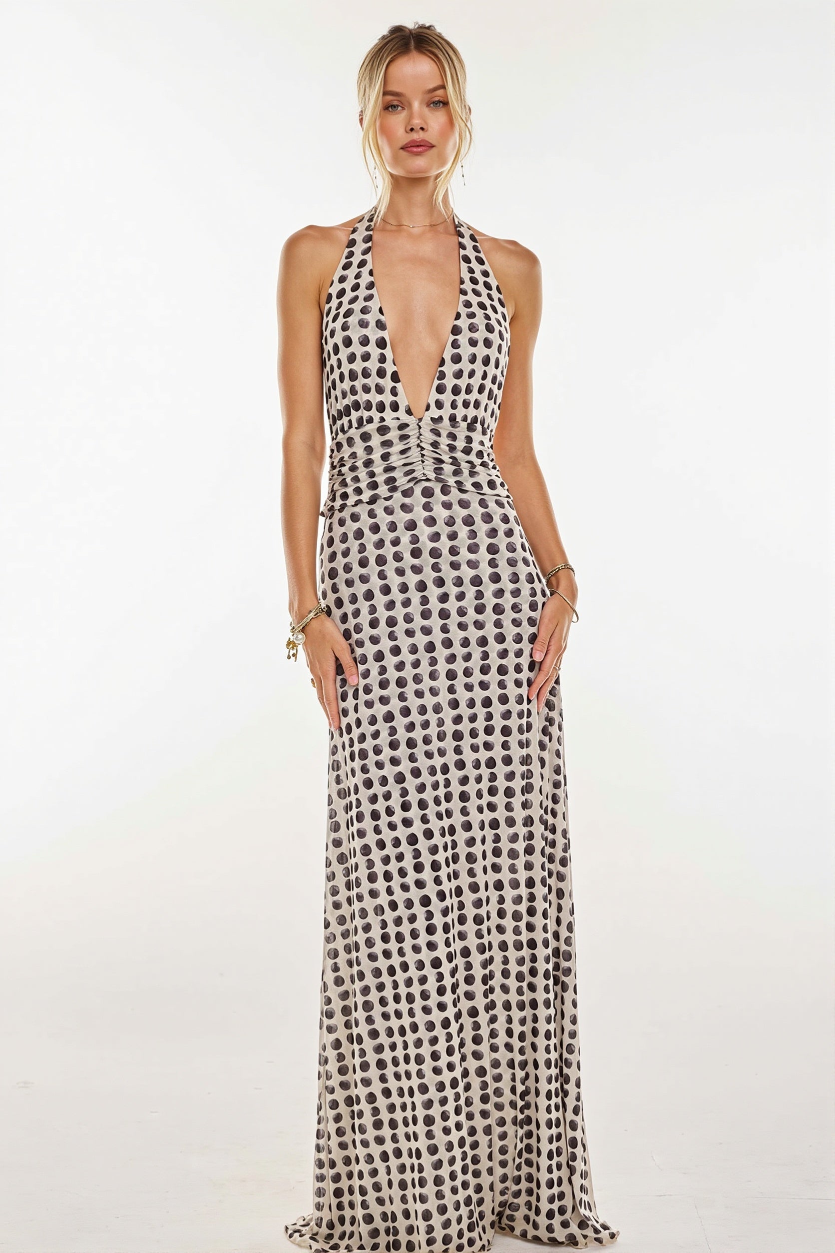 Damen-Maxikleid mit figurbetonter Passform und langem Rock