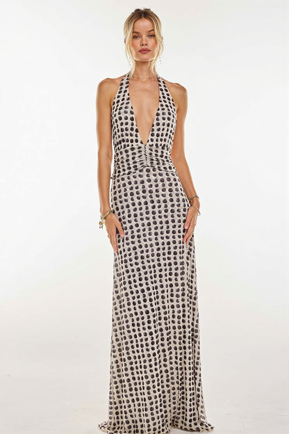 Damen-Maxikleid mit figurbetonter Passform und langem Rock
