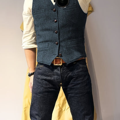 Vintage Tweed Weste im Western-Stil für Herren