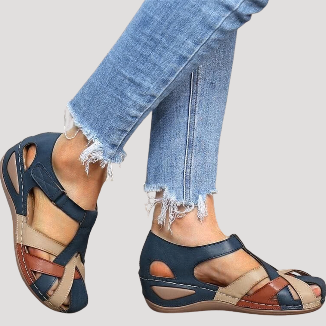 Damen geschlossene Zehen gewebte Riemchen-Wandersandalen