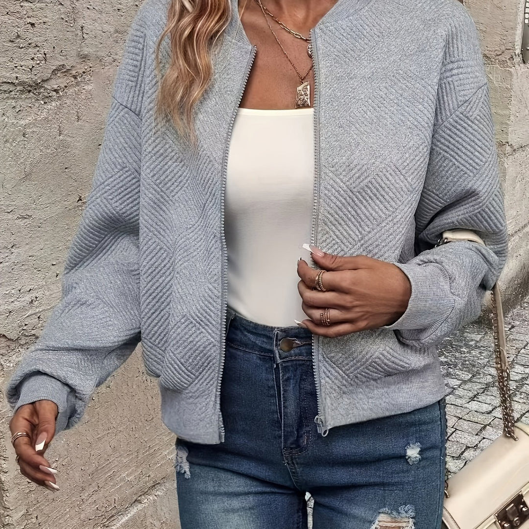 Leichte Übergangsjacke mit Stehkragen und Reißverschluss für Damen
