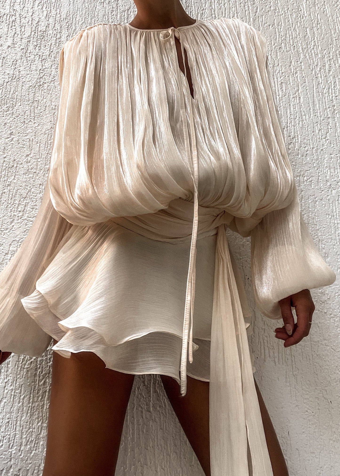 Champagner Satin Slip Kleid