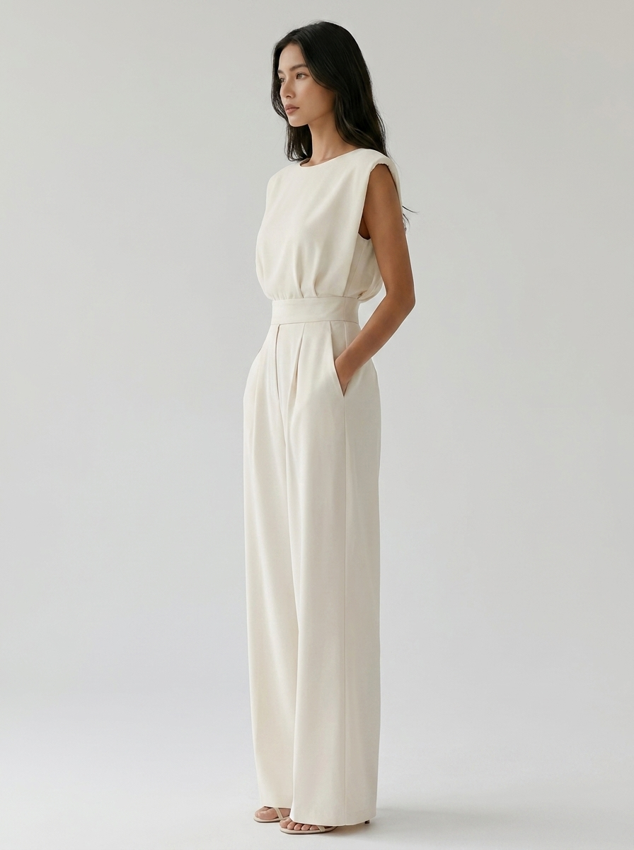 Jumpsuit für Damen mit weichem Griff und Gürtel