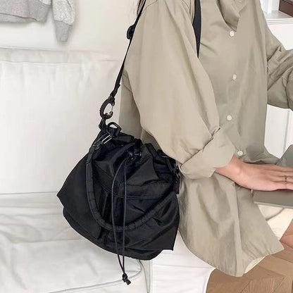 Nylon Kordelzug-Beuteltasche mit abnehmbarem Griff und Schultergurt