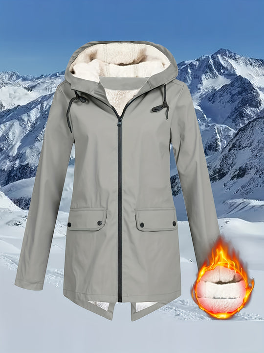 Windbreaker Jacke mit Kapuze und Reißverschluss für Damen