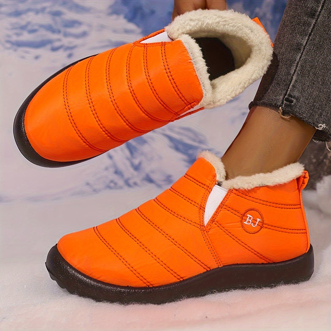 Gefütterte Slip-On Schneestiefel mit Profilsohle für Damen
