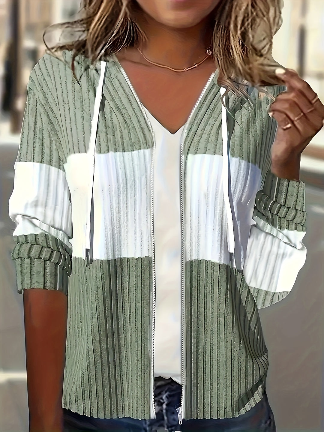 Elegante Kapuzenjacke mit Reißverschluss für Damen