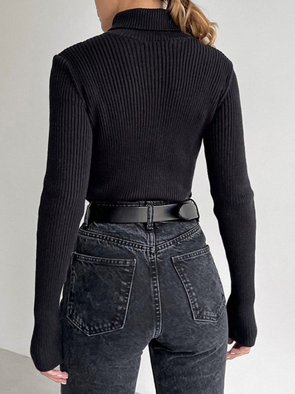 Damen Rollkragenpullover Mit Figurbetontem Schnitt
