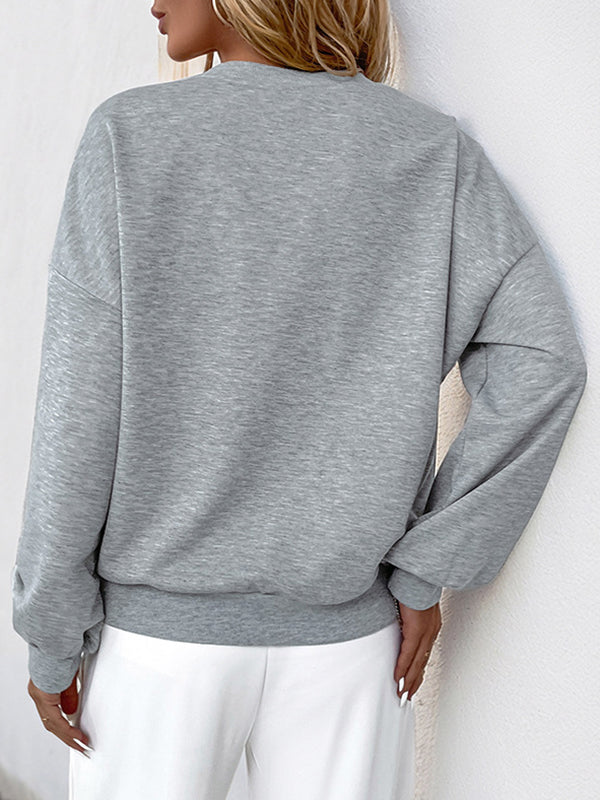 Damen Sweatshirt Mit Puffärmeln Und Cut Out Details