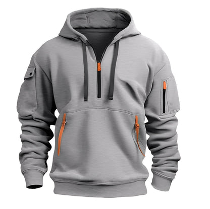 Herren Casual Halb-Reißverschluss Hoodie Pullover