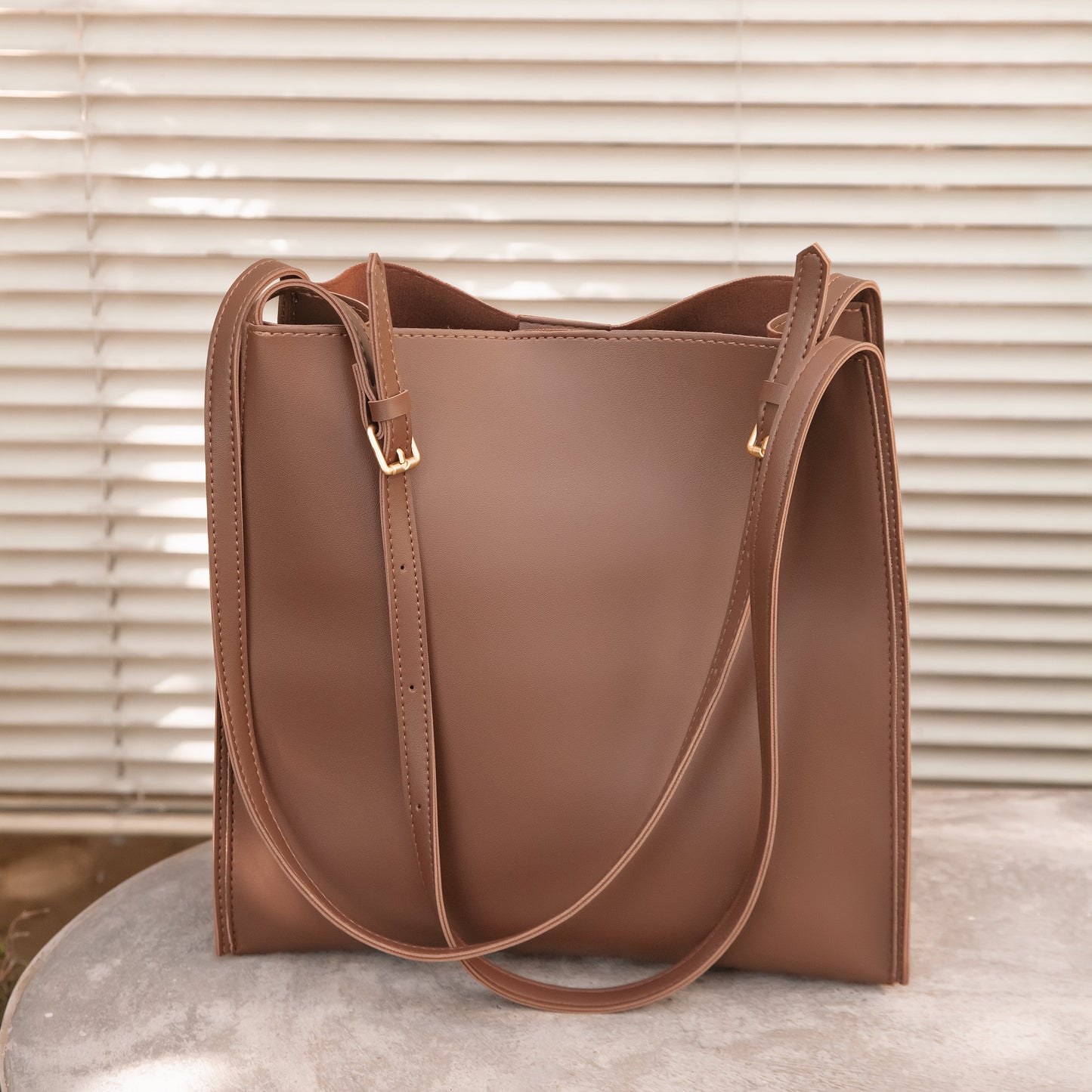 Vegane Leder-Shopper-Tasche Leicht und Strukturiert