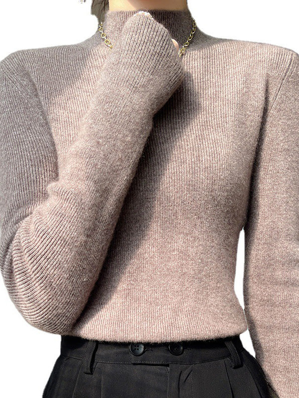 Damen Strickpullover Mit Halbhohem Kragen Und Schmalem Schnitt