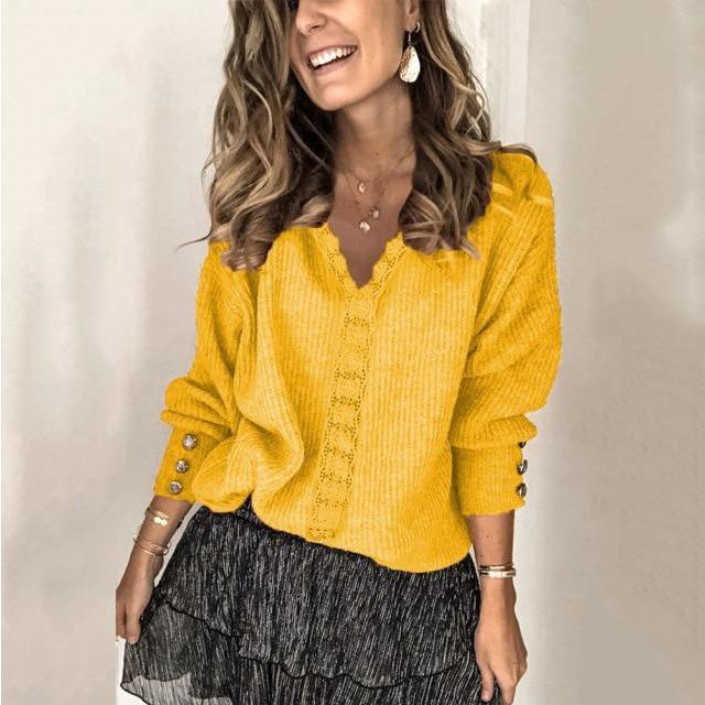Eleganter Damen-Casual-Strickpullover