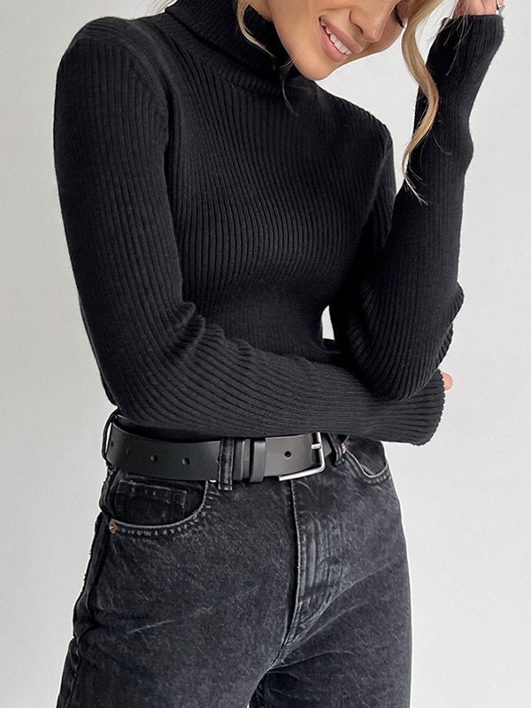 Damen Rollkragenpullover Mit Figurbetontem Schnitt