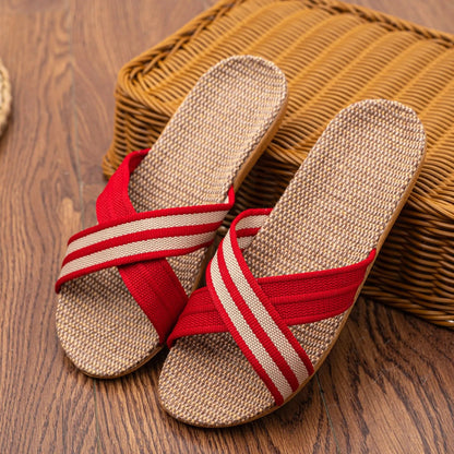 Komfort-Sandalen für Damen mit roten Kreuzriemen – ideal für den Sommer
