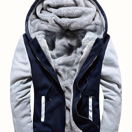 Warme Camouflage Fleecejacke mit Kapuze für Herren
