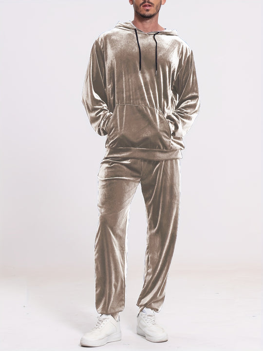 Zweiteiliges Kapuzenset mit Pullover und Hose für Herren