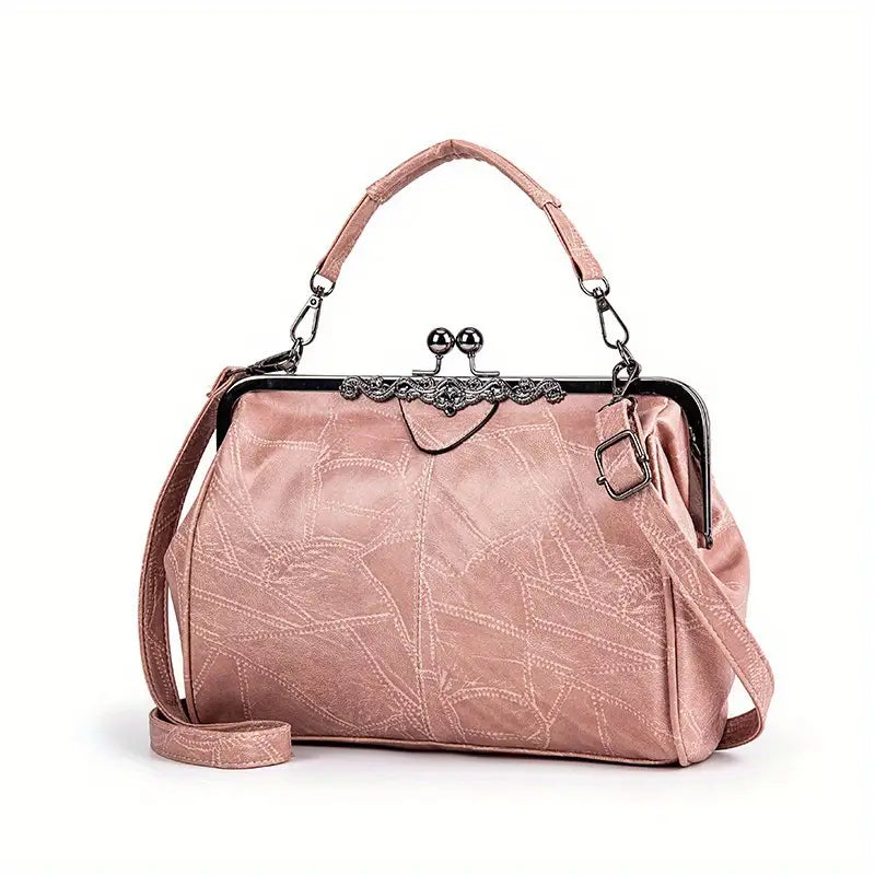 Elegante Vintage-Handtasche mit Kussverschluss für Damen