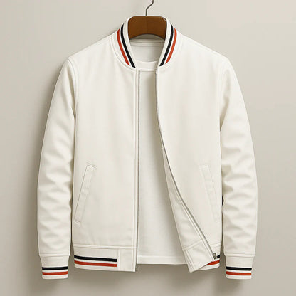 Herren Bikerjacke Mit Reißverschluss Und Rippkragen
