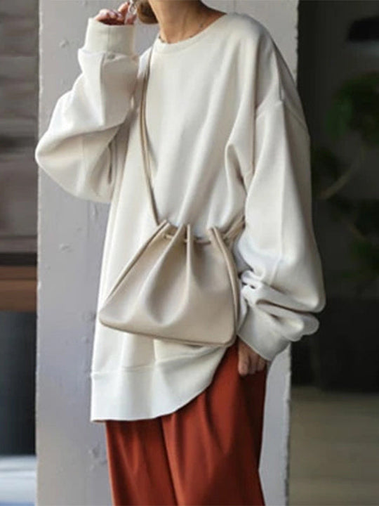 Damen Sweatshirt Mit Rundhalsausschnitt Und Lockerer Passform