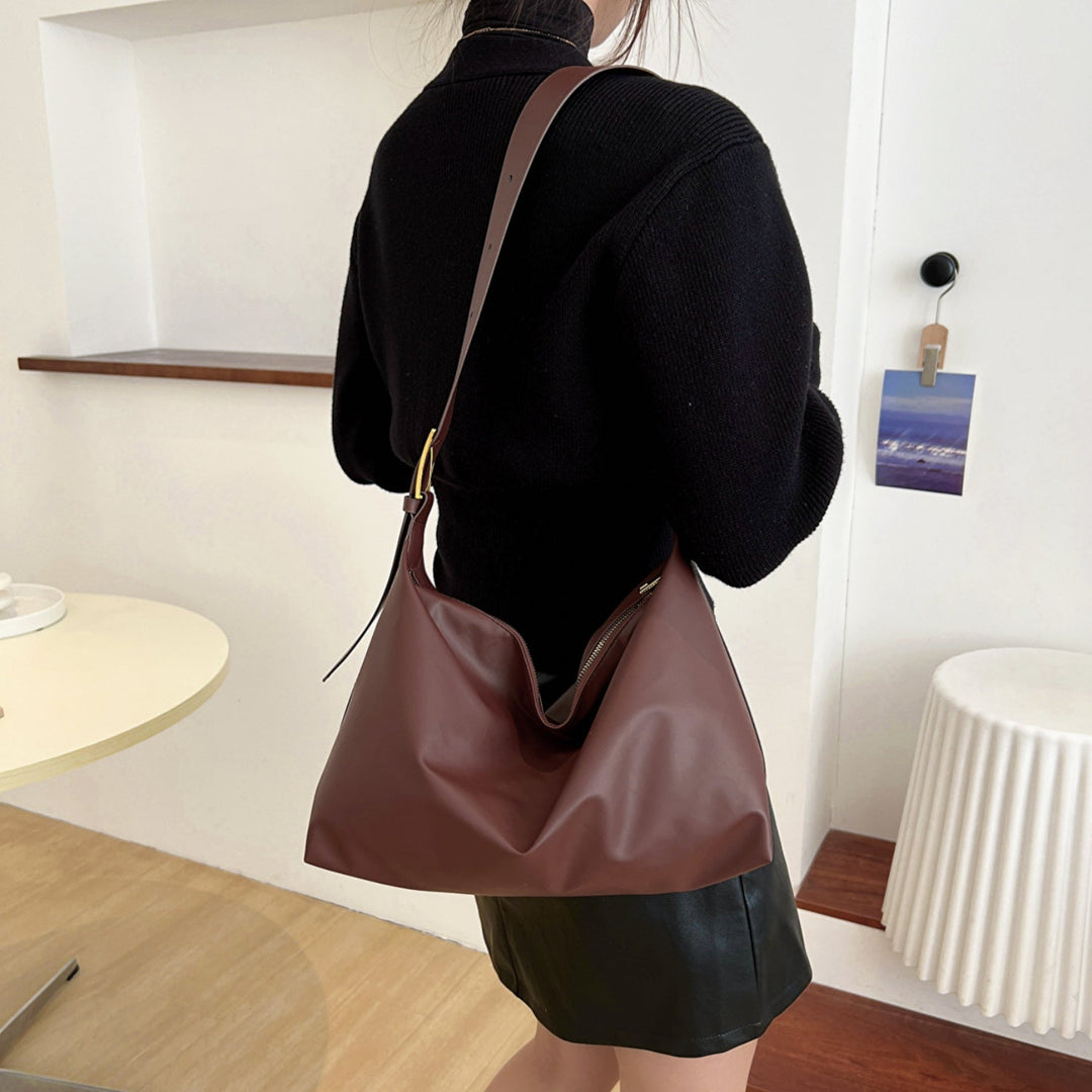 Minimalistische Schultertasche mit Reißverschluss für Damen