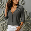Chiffon-Bluse mit gerafftem Ausschnitt in Altrosa für Damen