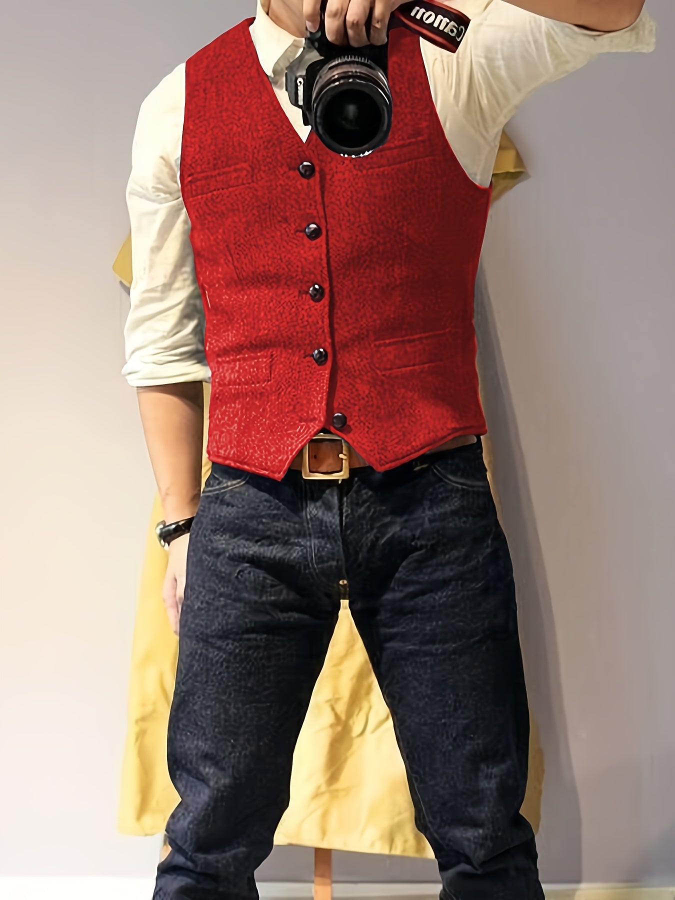 Vintage Tweed Weste im Western-Stil für Herren