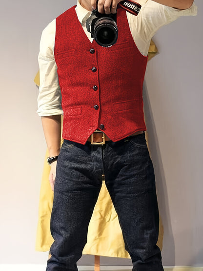 Vintage Tweed Weste im Western-Stil für Herren