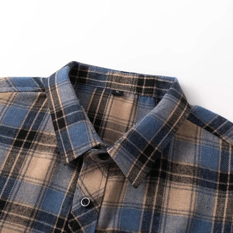 Herren Flanellhemd Mit Kariertem Muster