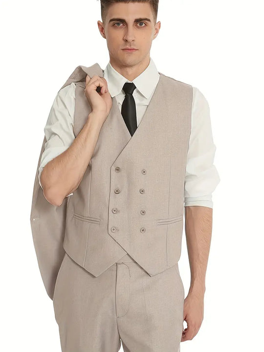 Herren Anzug Dreiteilig Mit Blazer Weste Und Hose