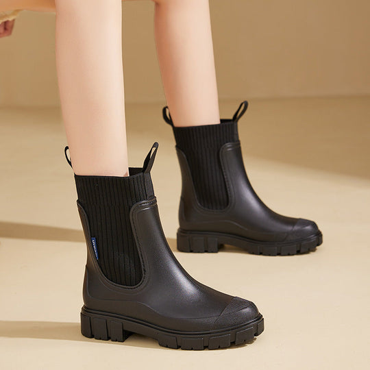 Damen Gummistiefel Mit Rutschfester Sohle Für Regenwetter