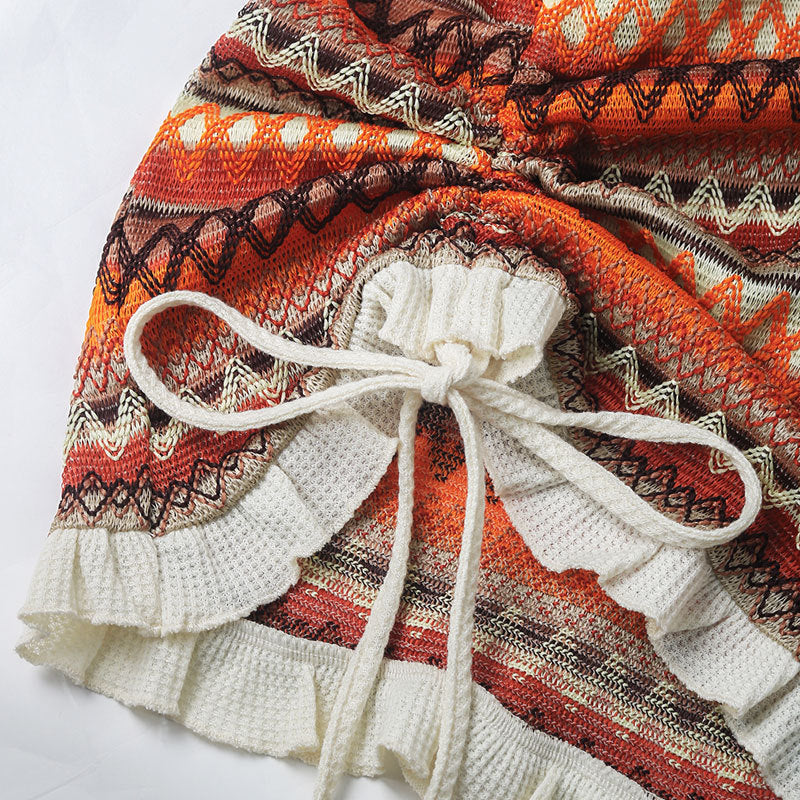 Boho Ärmelloses gerafftes Mini-Kleid mit Tunnelzug, figurbetonte Passform