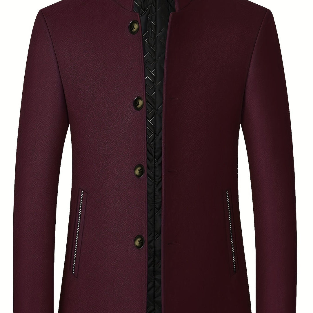 Einreihige Stehkragenjacke mit Knöpfen für Herren