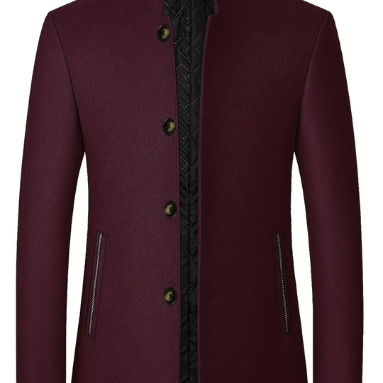 Einreihige Stehkragenjacke mit Knöpfen für Herren