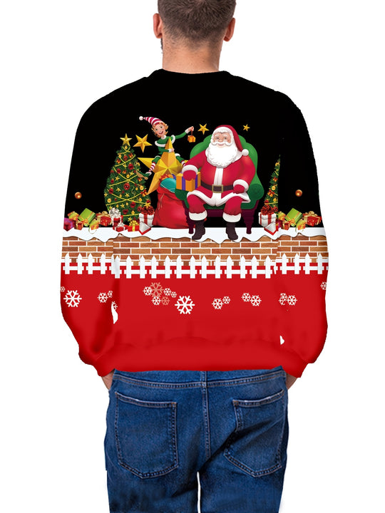 Weihnachtspullover mit Santa-Motiv für Herren