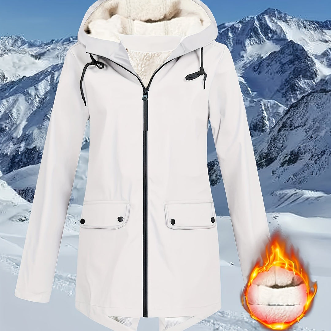 Windbreaker Jacke mit Kapuze und Reißverschluss für Damen