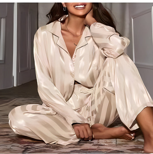 Satinkanten-Pyjama-Set für Damen