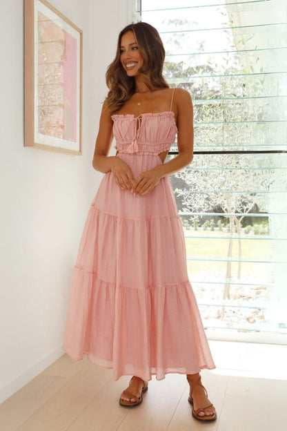 Midi-Kleid für Damen aus Chiffon-Baumwollmischung
