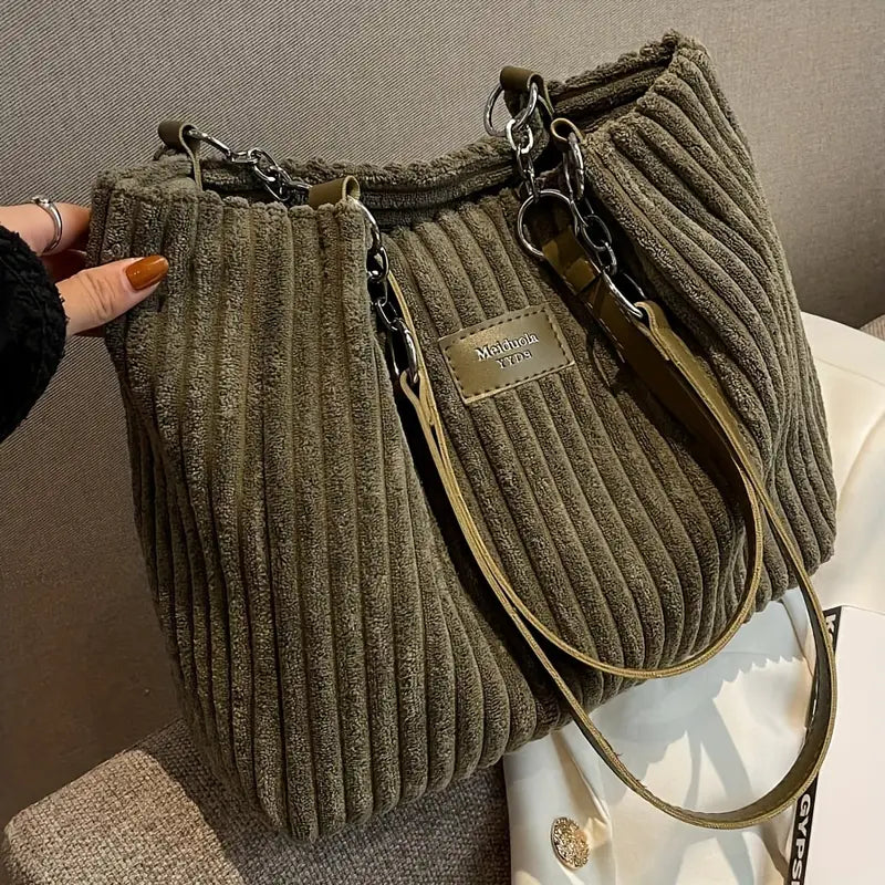 Weiche Gerippte Cordtasche für Damen